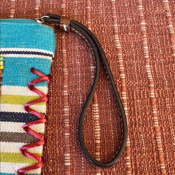 LOFT Beaded Canvas Multi Colored Wristlet - Picture 5 of 5